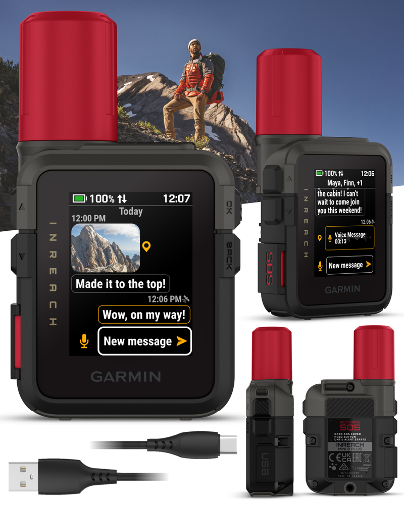 Garmin inReach Mini 3 Plus Compact Satellite Communicator w/ Photo & Voice Messaging (010-03387-10) with Wearable4U Bundle