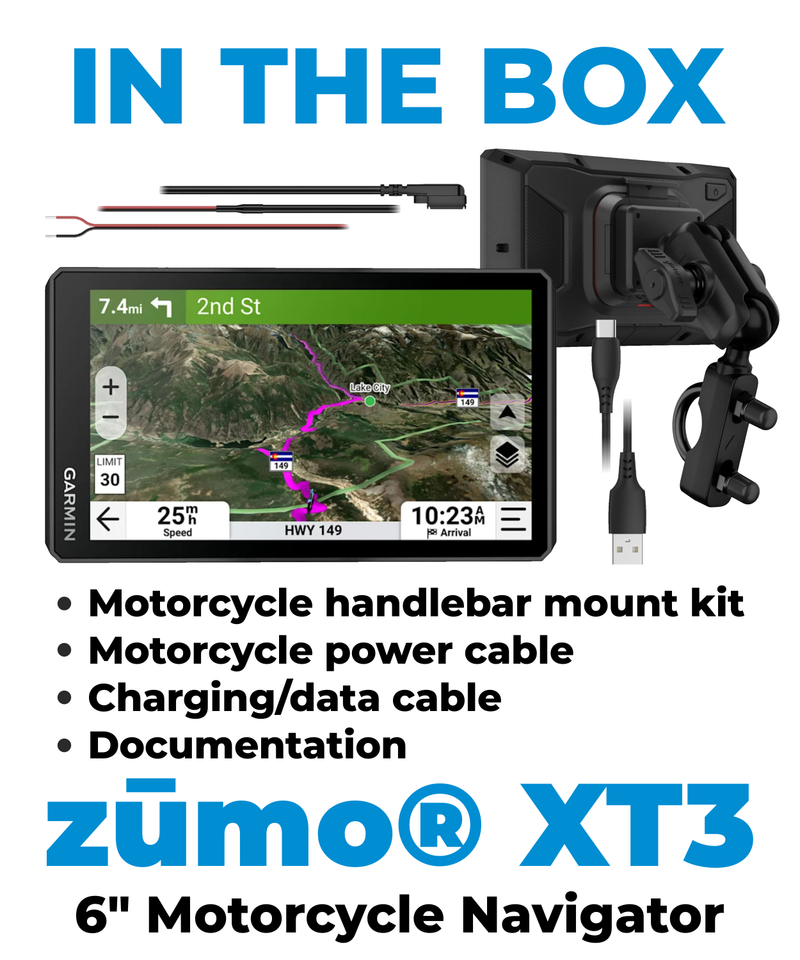 Garmin Zumo XT3 Rugged Motorcycle GPS Navigator | Wearable4U Power Bank Bundle