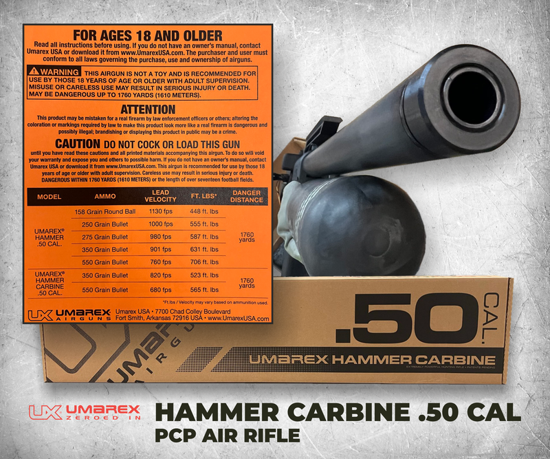 Umarex Hammer Carbine .50 Cal Bolt Action PCP Air Rifle (2251526)