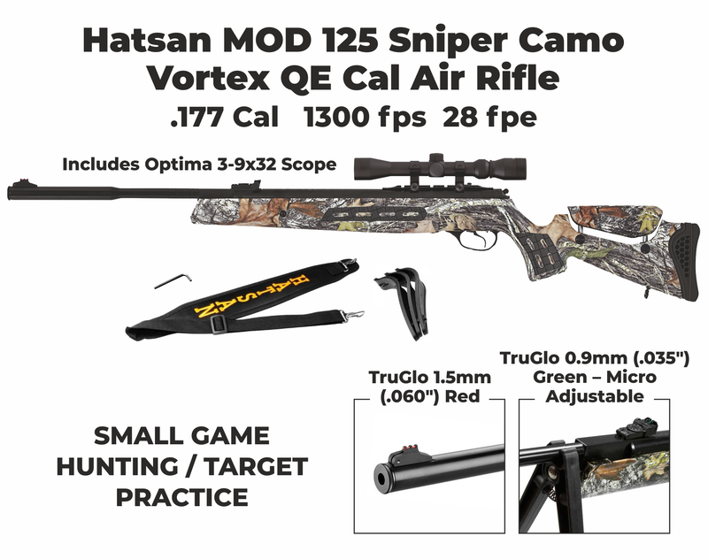 Hatsan MOD 125 Sniper Camo Vortex QE Quiet Energy Air Rifle