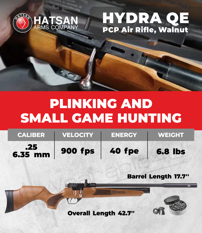 Hatsan Hydra Walnut Quiet Energy Haendler & Natermann QE PCP .25 cal Air Rifle