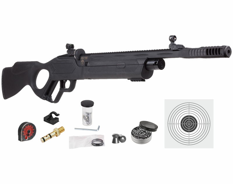 Hatsan Vectis .177 Cal Air Rifle with Pack of 500ct Pellets and 100x Paper Targets Bundle (Black Syn Stock)