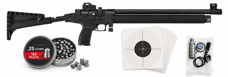 Hatsan Repex .22/.25 Caliber PCP Semi-Auto Side Bolt Air Rifle with Targets and Pellets Bundle