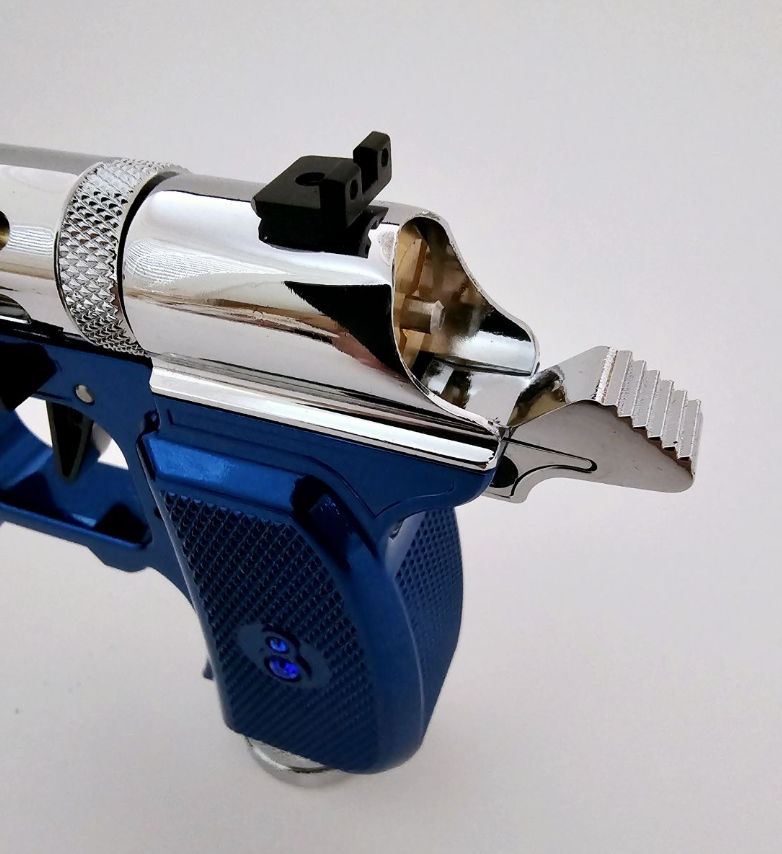 Hawki Gem CO2 .177 cal Air Pistol Blue Sapphire Edition, 1-shot, Single Action, Interchangeable Barrels, 400+ FPS, Chrome Finish, Gemstone Grip (Hi-G-AirGun-Blue)