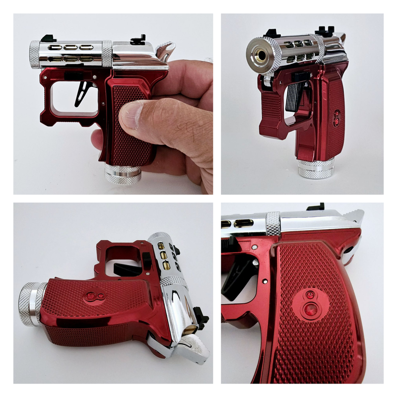 Hawki Gem CO2 .177 cal Air Pistol Red Ruby Edition, 1-shot, Single Action, Interchangeable Barrels, 400+ FPS, Chrome Finish, Gemstone Grip (Hi-G-AirGun-Red)