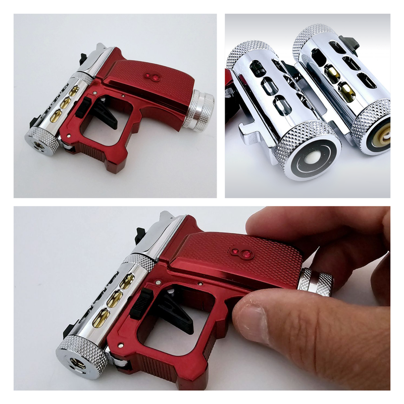 Hawki Gem CO2 .177 cal Air Pistol Red Ruby Edition, 1-shot, Single Action, Interchangeable Barrels, 400+ FPS, Chrome Finish, Gemstone Grip (Hi-G-AirGun-Red)