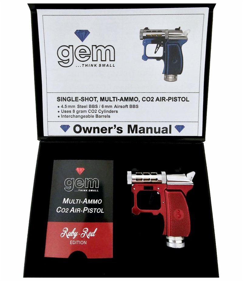 Hawki Gem CO2 .177 cal Air Pistol Red Ruby Edition, 1-shot, Single Action, Interchangeable Barrels, 400+ FPS, Chrome Finish, Gemstone Grip (Hi-G-AirGun-Red)