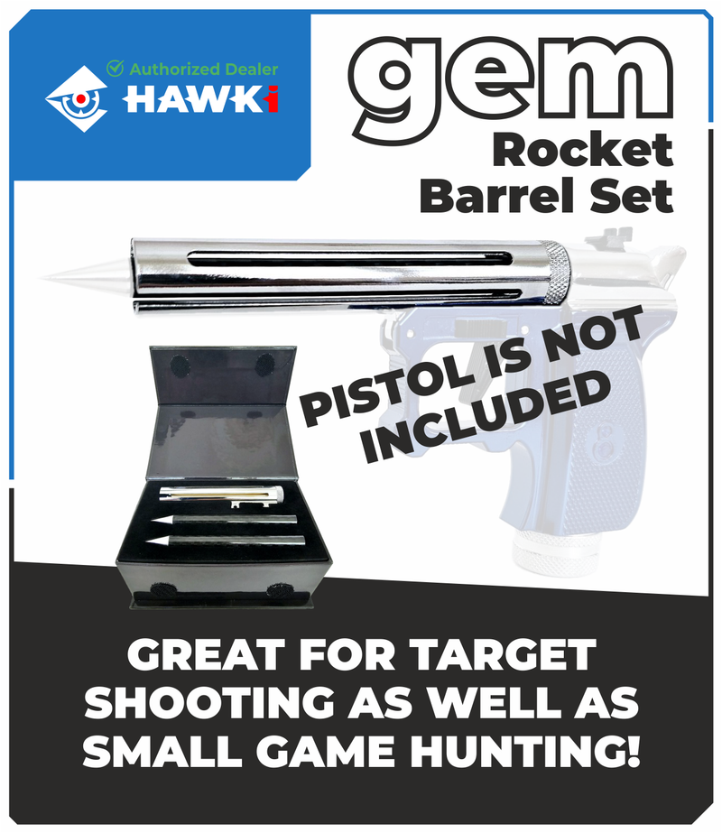 Hawki Gem Rocket (Bolt) Barrel Set - Air-Bow Conversion Kit for Gem Air Pistol with Precision Brass Barrel & Carbon Shaft Air-Rockets, 300 FPS (Hi-G-RocketBrl)
