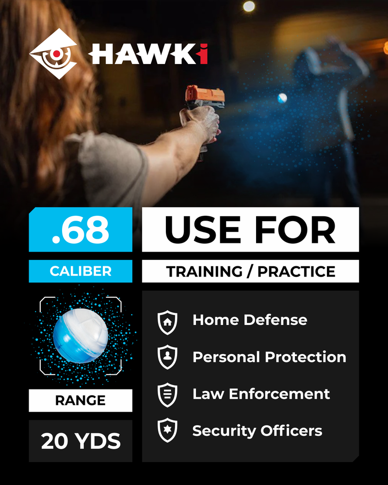 Hawki .43 Cal or .50 Cal or .68 Cal Powder Training Balls Non-Lethal for Paintball Guns, Great for Practice