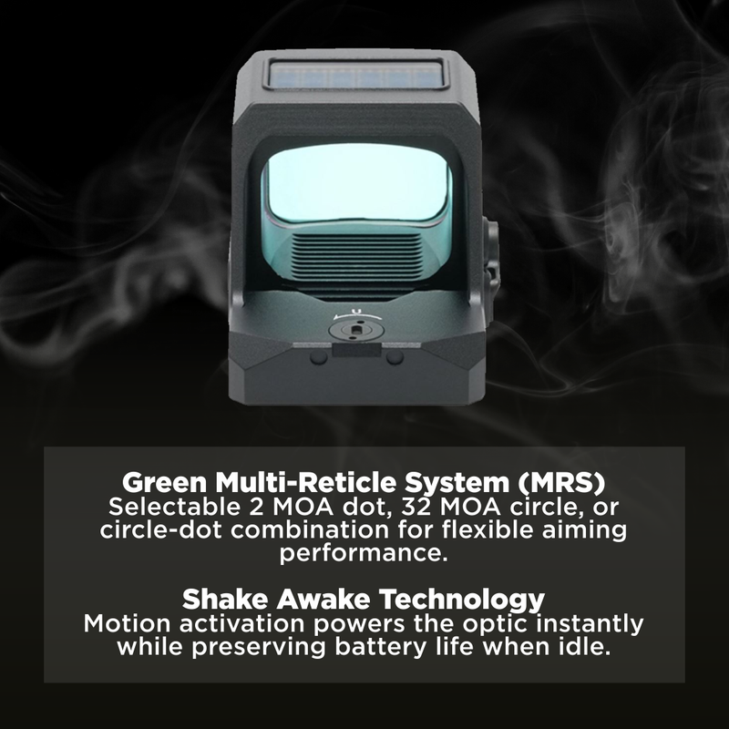 Holosun 2 MOA Dot & 32 MOA Circle Green Dot 7075 Aluminum Shake Awake (HE507C-X3-GR)