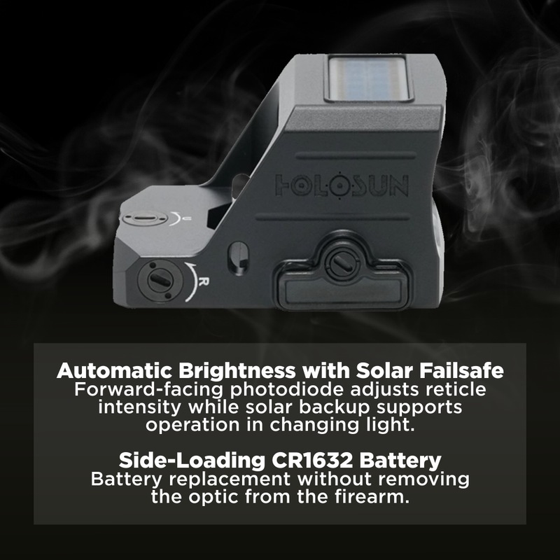 Holosun 2 MOA Dot & 32 MOA Circle Green Dot 7075 Aluminum Shake Awake (HE507C-X3-GR)