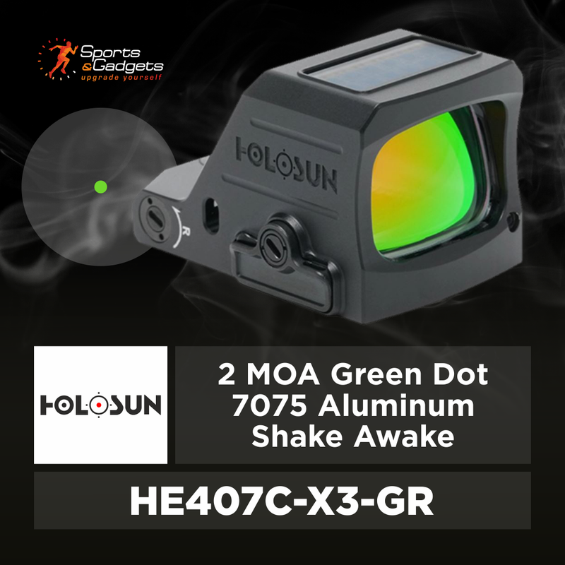 Holosun 2 MOA Green Dot 7075 Aluminum Shake Awake (HE407C-X3-GR)