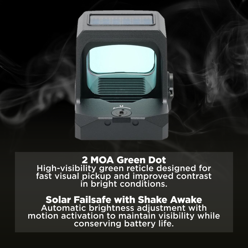 Holosun 2 MOA Green Dot 7075 Aluminum Shake Awake (HE407C-X3-GR)