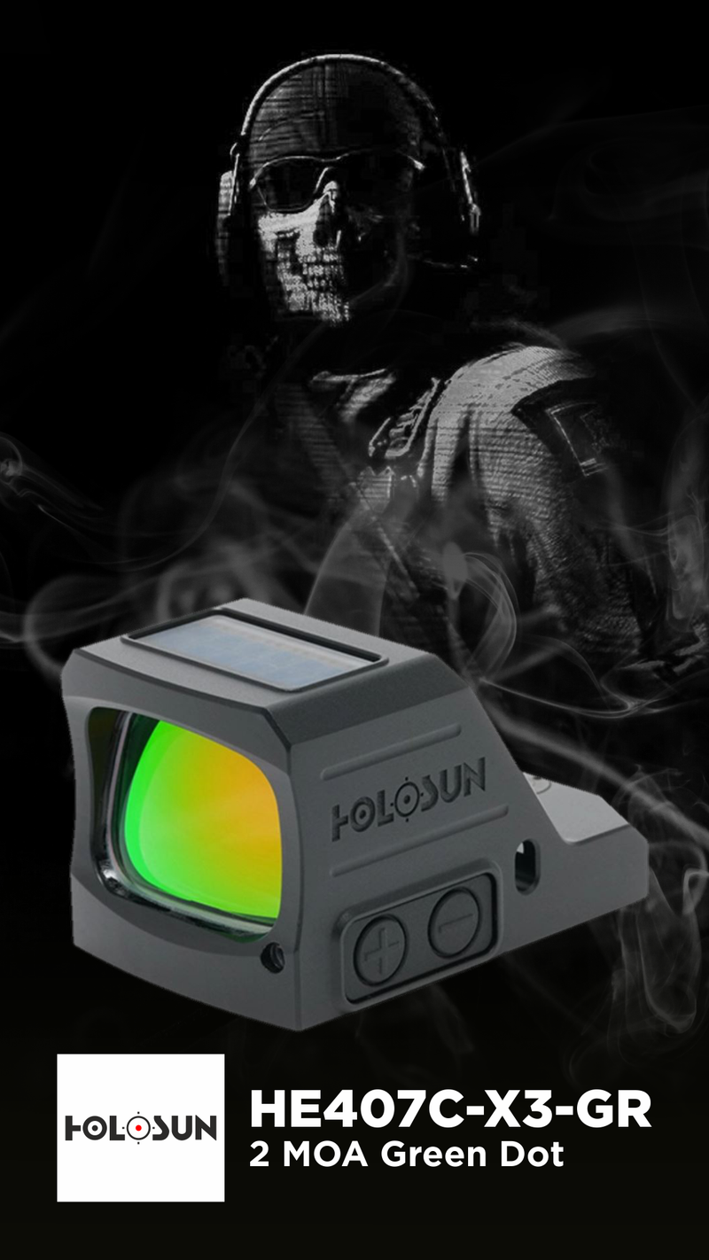 Holosun 2 MOA Green Dot 7075 Aluminum Shake Awake (HE407C-X3-GR)