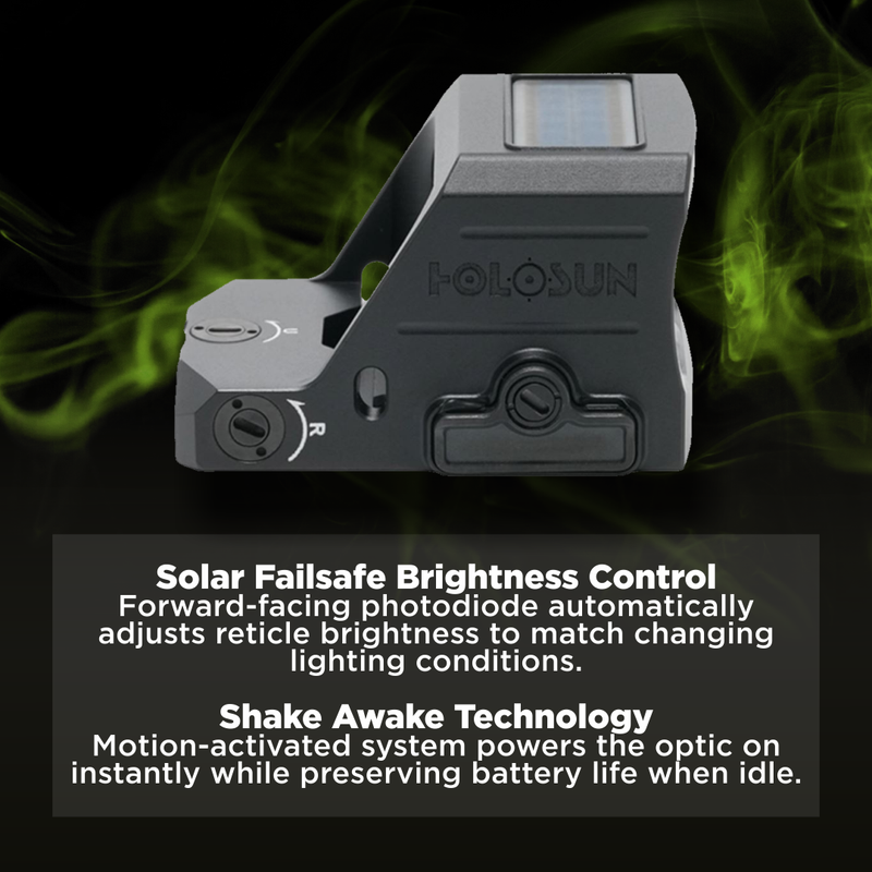 Holosun 2 MOA Red Dot 7075 Aluminum Shake Awake (HS407C-X3-RD)