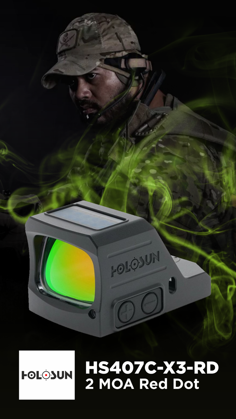 Holosun 2 MOA Red Dot 7075 Aluminum Shake Awake (HS407C-X3-RD)