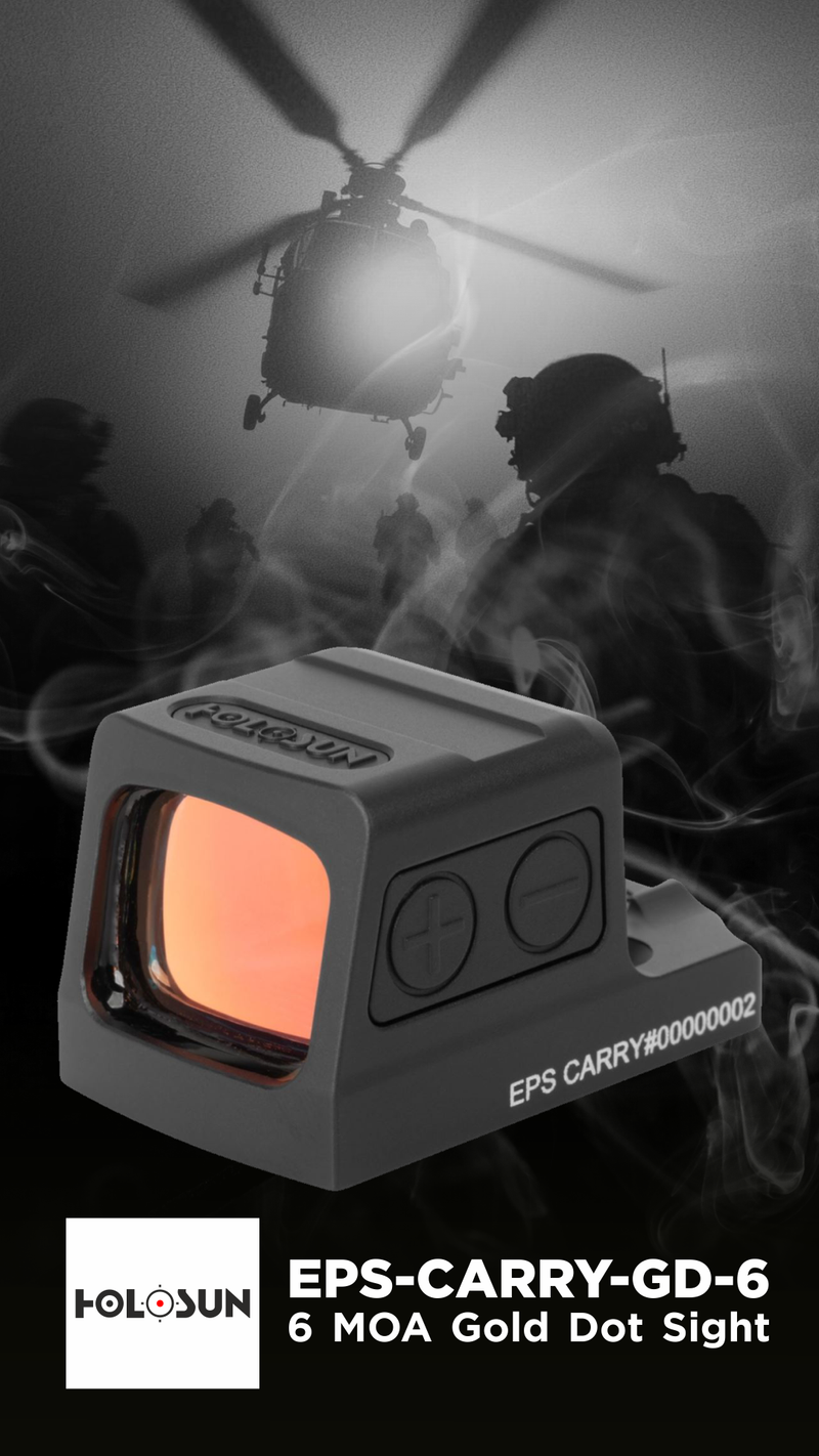 Holosun 6 MOA Gold Dot Sight 7075 Aluminum Enclosed Shake Awake (EPS-CARRY-GD-6)