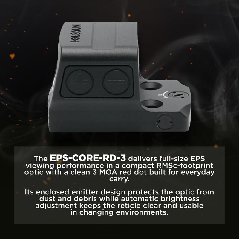 Holosun 7075 Enclosed Shake Awake 3 MOA Red Dot Sight (EPS-CORE-RD-3)
