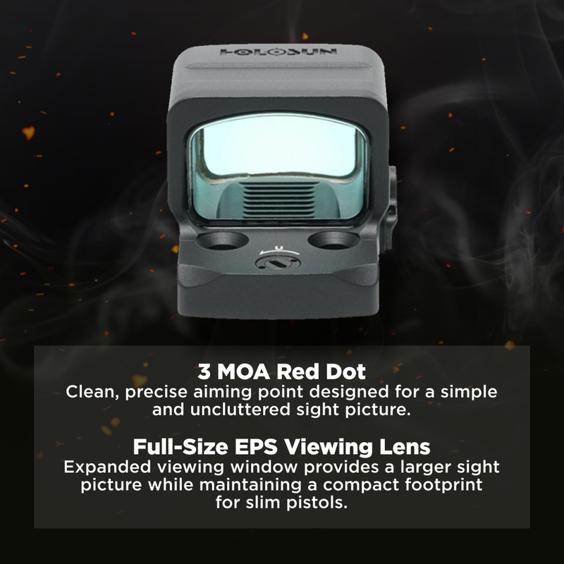 Holosun 7075 Enclosed Shake Awake 3 MOA Red Dot Sight (EPS-CORE-RD-3)