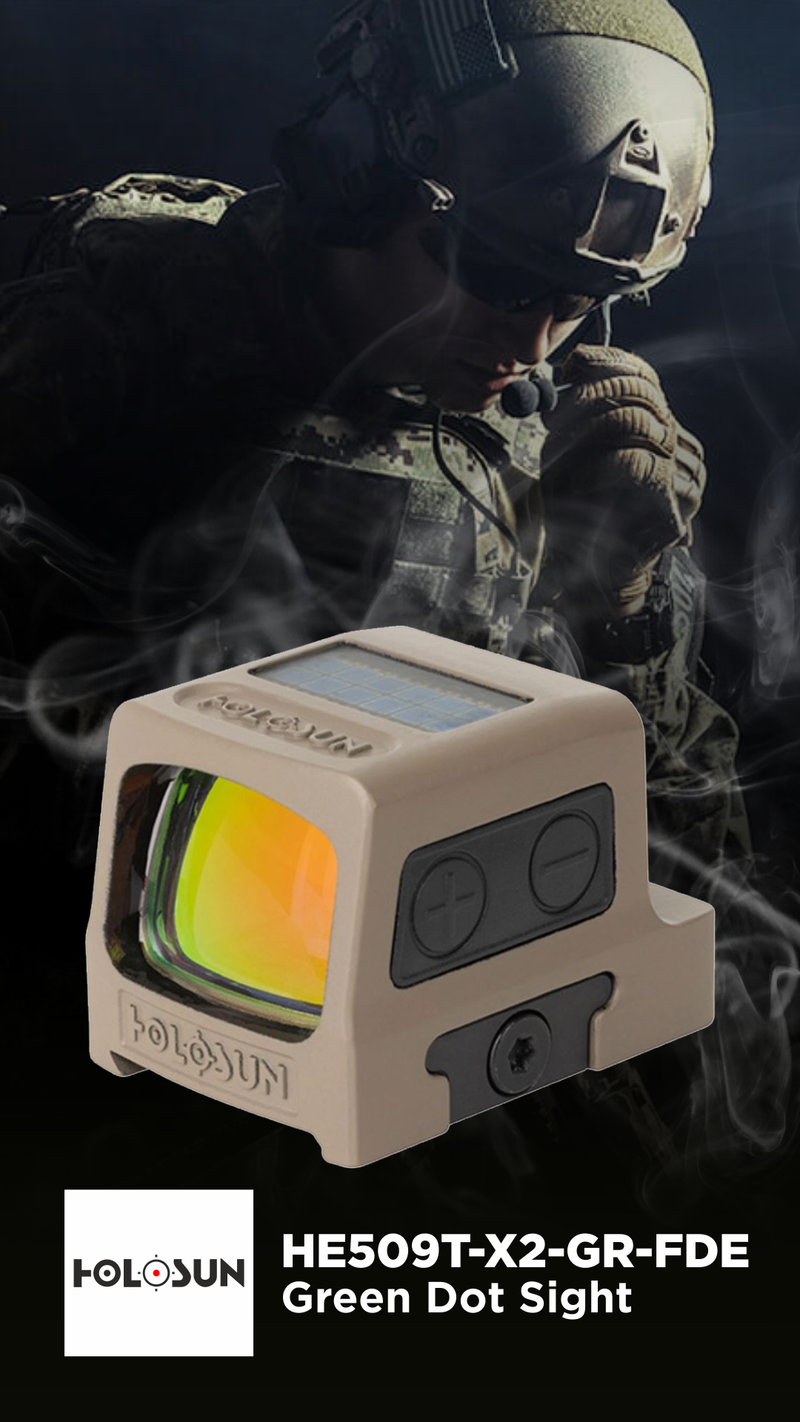 Holosun FDE Housing Multi-Reticle Green Dot Sight (HE509T-X2-GR-FDE)