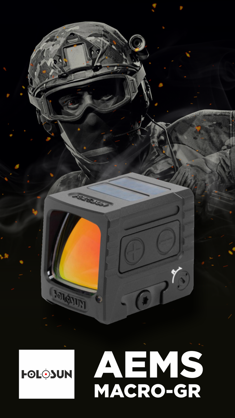 Holosun GR Multi-Reticle Enclosed MRS Green Dot Sight (AEMS-MACRO-GR)
