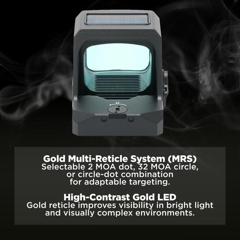Holosun Gold Multi-Reticle 2 MOA Dot & 32 MOA Circle 7075 Aluminum Shake Awake (HS507C-X3-GD)