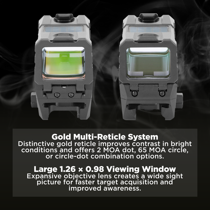 Holosun Gold Multi-Reticle 2 MOA Dot & 65 MOA Circle 7075-T6 Aluminum Shake Awake (AEMS-EVO-GD)