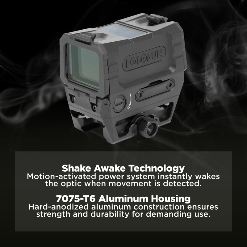 Holosun Gold Multi-Reticle 2 MOA Dot & 65 MOA Circle 7075-T6 Aluminum Shake Awake (AEMS-EVO-GD)