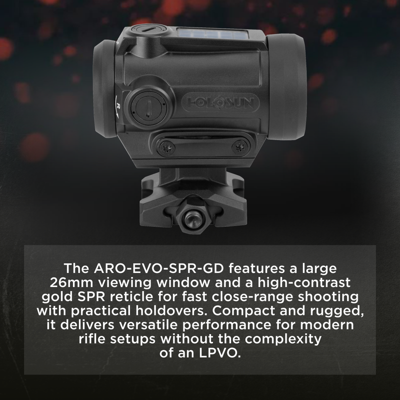 Holosun Gold Special Purpose Reticle Solar Shake Awake Sight (ARO-EVO-SPR-GD)