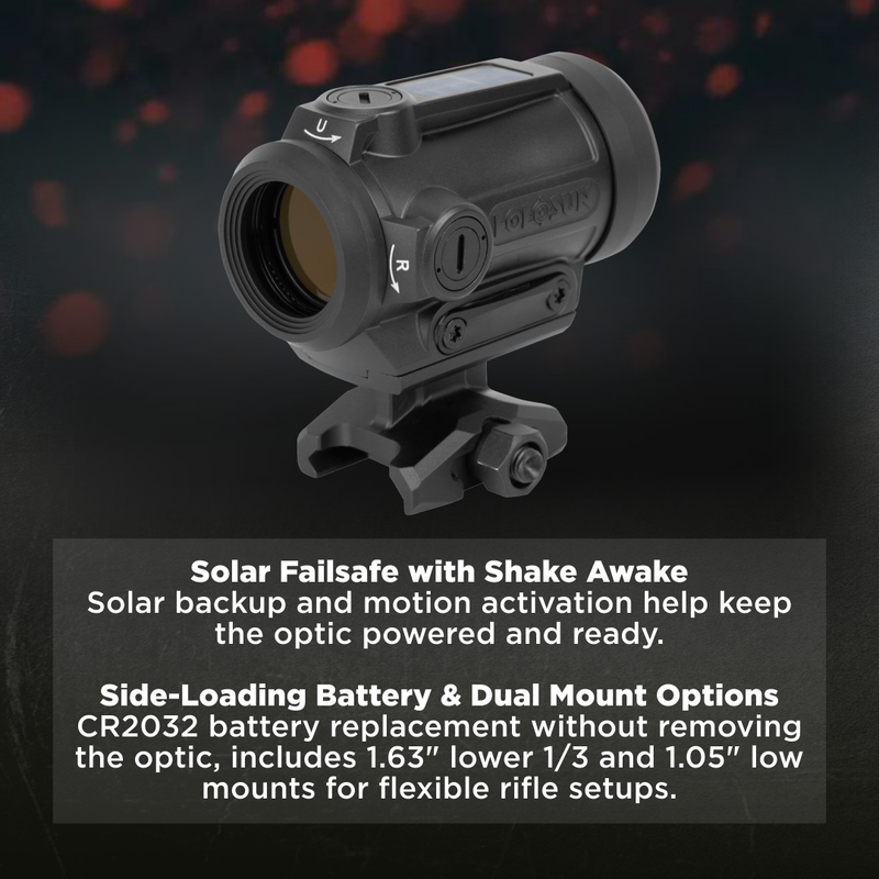 Holosun Gold Special Purpose Reticle Solar Shake Awake Sight (ARO-EVO-SPR-GD)