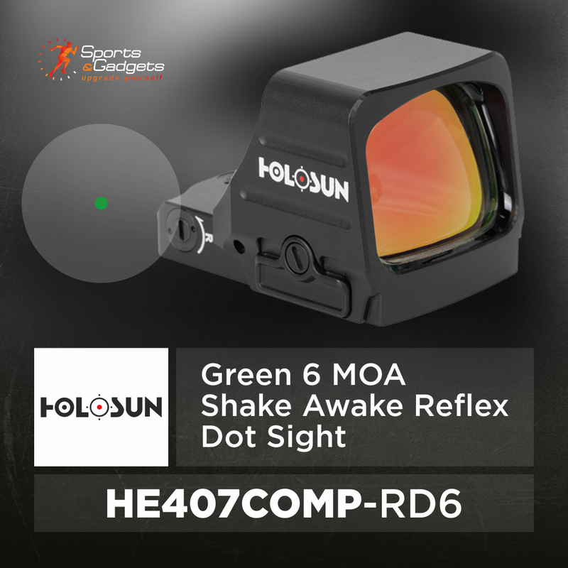 Holosun Green 6 MOA Shake Awake Reflex Dot Sight (HE407COMP-GR6)