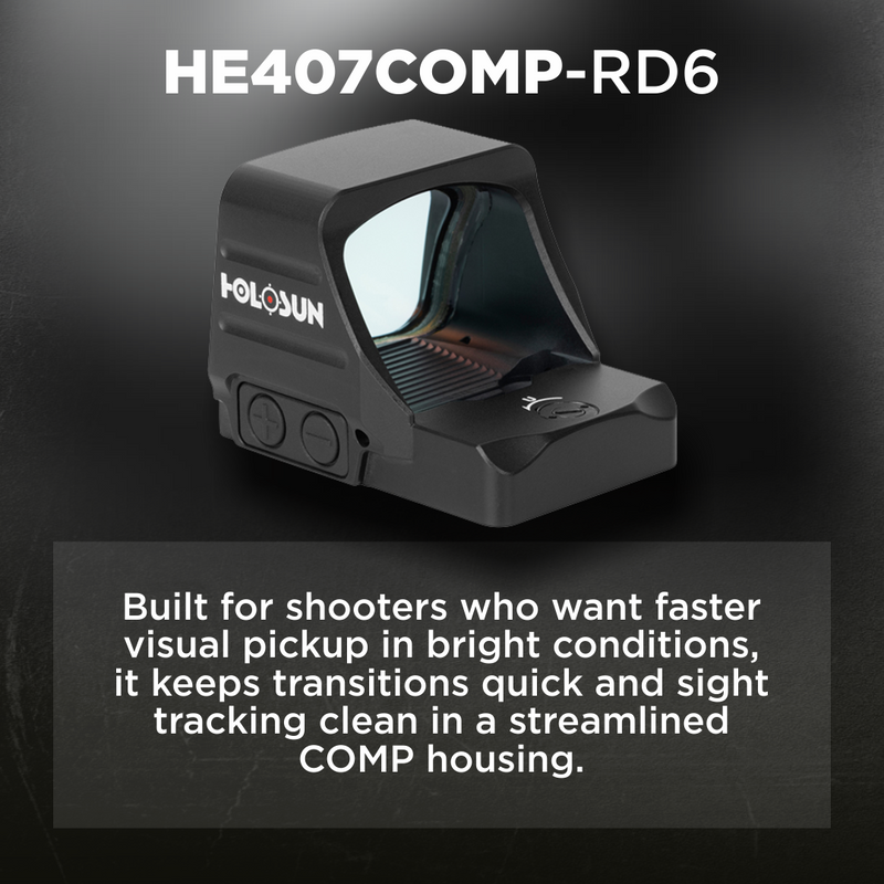 Holosun Green 6 MOA Shake Awake Reflex Dot Sight (HE407COMP-GR6)