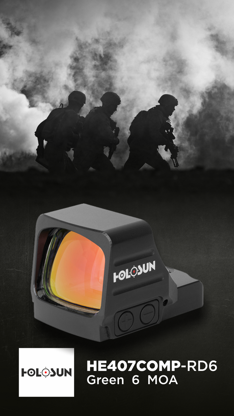 Holosun Green 6 MOA Shake Awake Reflex Dot Sight (HE407COMP-GR6)