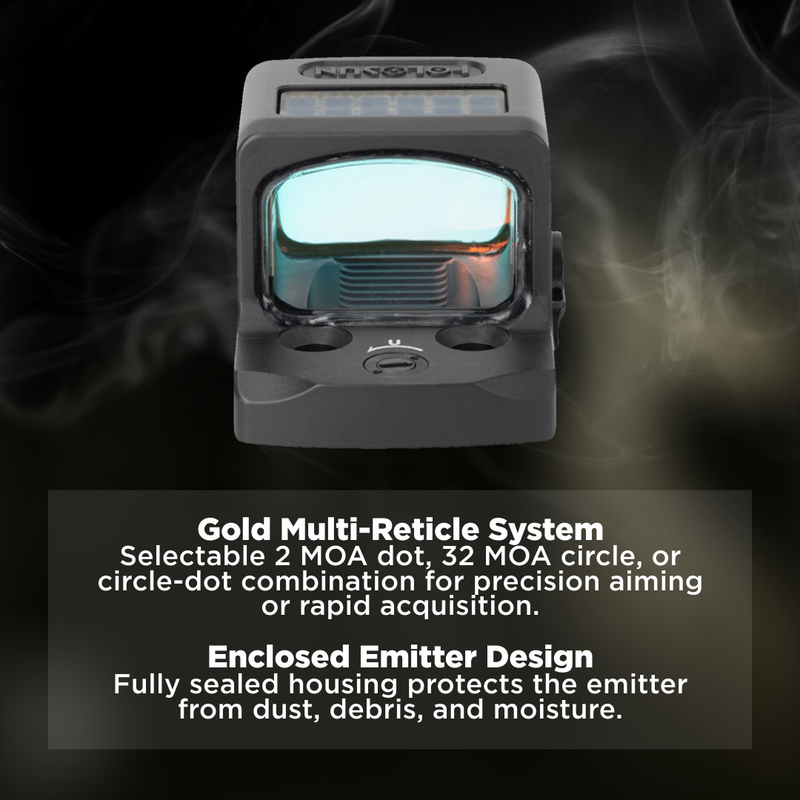 Holosun MRS Gold Multi-Reticle 7075 Aluminum Enclosed Solar Shake Awake (EPS-GD-MRS)