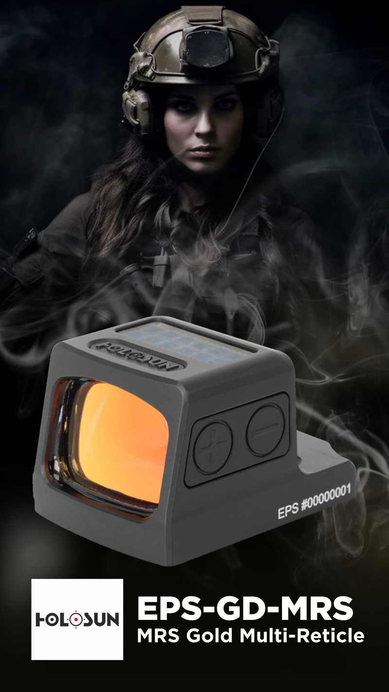 Holosun MRS Gold Multi-Reticle 7075 Aluminum Enclosed Solar Shake Awake (EPS-GD-MRS)