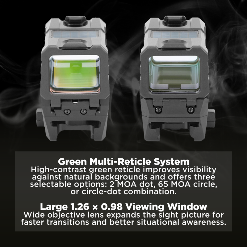 Holosun Multi-Reticle Green Dot 2 MOA Dot & 65 MOA Circle Aluminum Shake Awake (AEMS-EVO-GR)