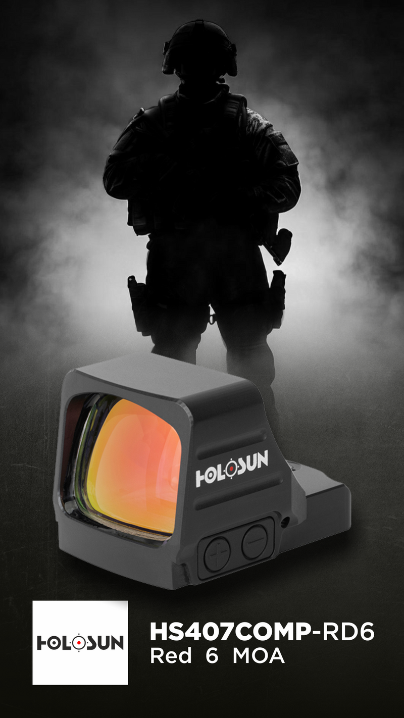 Holosun Red 6 MOA Shake Awake Reflex Dot Sight (HS407COMP-RD6)