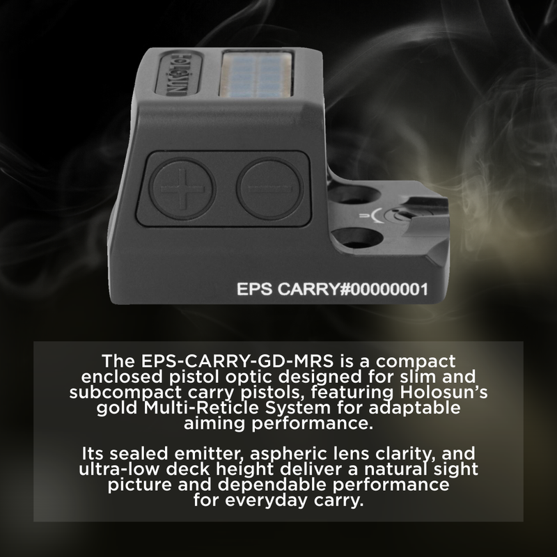 Holosun 7075-T6 Aluminum, Enclosed, Solar, Shake Awake Multi-Reticle Gold (EPS-CARRY-GD-MRS)