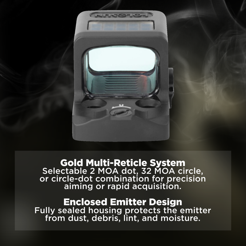 Holosun 7075-T6 Aluminum, Enclosed, Solar, Shake Awake Multi-Reticle Gold (EPS-CARRY-GD-MRS)