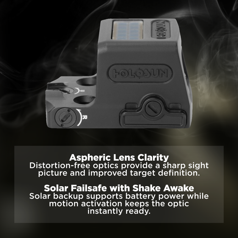 Holosun 7075-T6 Aluminum, Enclosed, Solar, Shake Awake Multi-Reticle Gold (EPS-CARRY-GD-MRS)