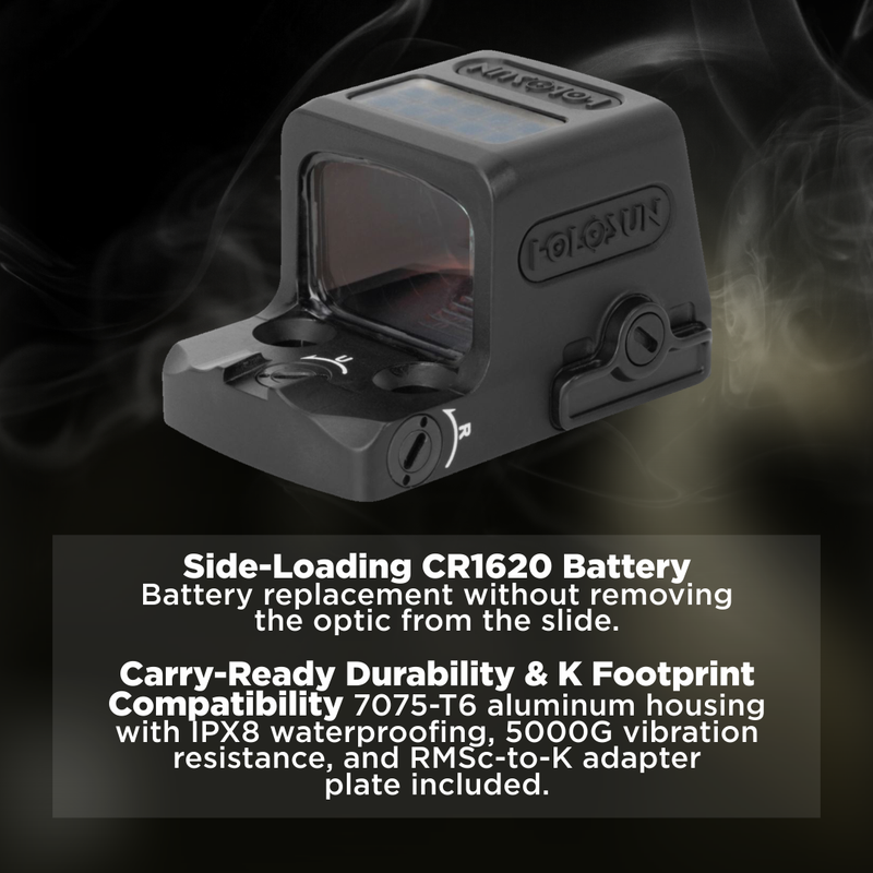 Holosun 7075-T6 Aluminum, Enclosed, Solar, Shake Awake Multi-Reticle Gold (EPS-CARRY-GD-MRS)