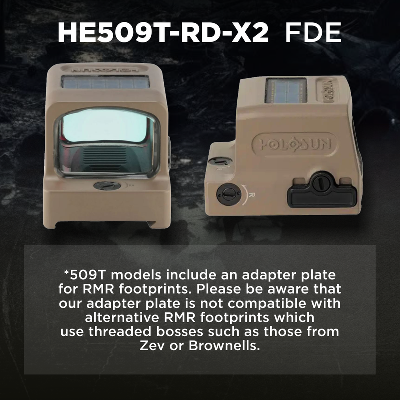 Holosun HE509T-RD-X2 FDE Titanium Enclosed Reflex Red Dot Sight HE509T-RD-X2-FDE