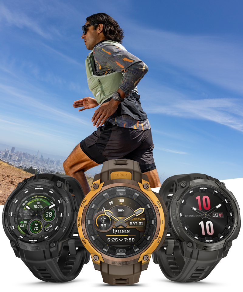 Garmin Instinct Crossover 1.2" AMOLED Sapphire Rugged Hybrid GPS Smartwatch (Various Models, incl. Tactical Edition), Analog Hands,  Health & Wellness Monitoring | Wearable4U Bundle