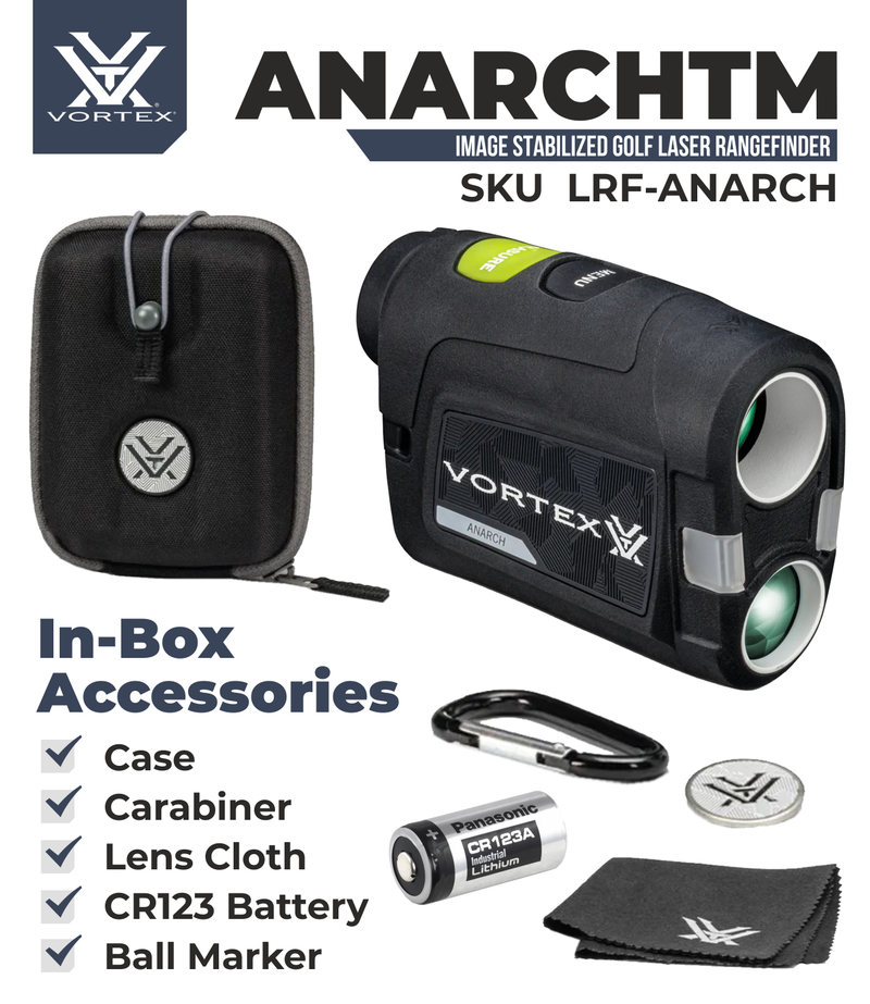 Vortex Optics Anarch Image Stabilized Golf Laser Rangefinder with Free Hat Bundle