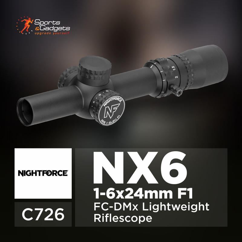 Nightforce NX6 1-6x24mm F1 FC-DMx Lightweight Riflescope (C726)