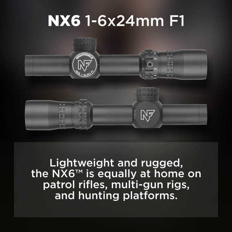 Nightforce NX6 1-6x24mm F1 FC-DMx Lightweight Riflescope (C726)
