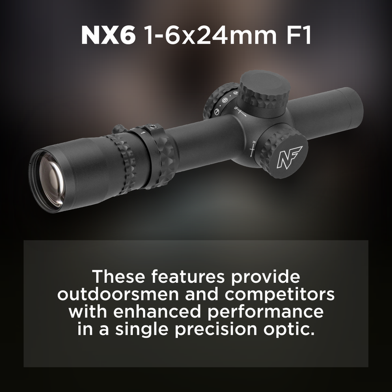 Nightforce NX6 1-6x24mm F1 FC-DMx Lightweight Riflescope (C726)