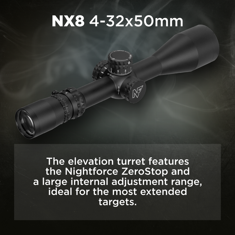 Nightforce NX8 4-32x50mm MOAR-CF2D SFP Black Riflescope (C641)