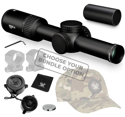 Vortex Optics Viper PST Gen II Second Focal Plane 1-6X24 VMR-2 (MRAD) Reticle, 30 mm Tube Riflescope with Wearable4U Bundle