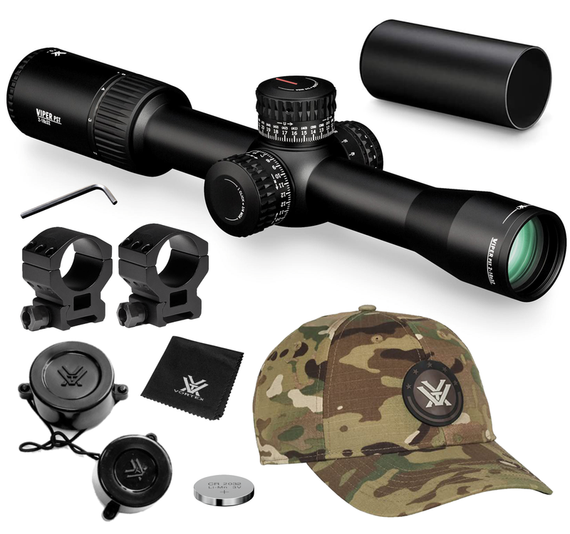 Vortex Optics Viper PST GII 2-10x32 EBR-4 MOA Riflescope with Wearable4U Bundle